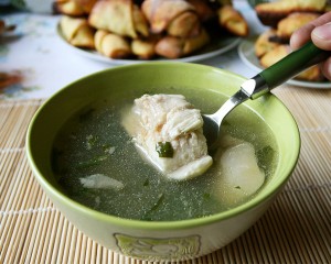 อาหารรัสเซีย Ukha (Russian fish soup), river fish version